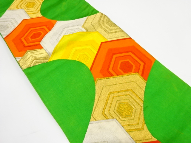 JAPANESE KIMONO / ANTIQUE FUKURO OBI / SILK / WOVEN KIKKO